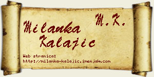 Milanka Kalajić vizit kartica